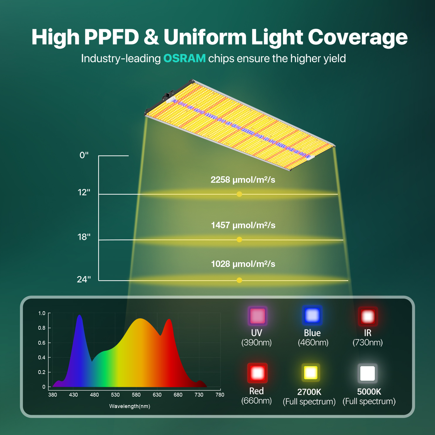 2023 Neue Sayhon Vollspektrum OSRAM Chips Grow Lights für 5x6ft Zelt SH4000