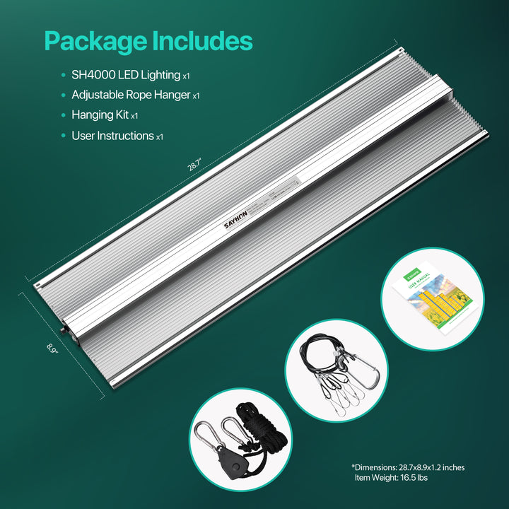 Sayhon Full Spectrum OSRAM Chips Grow Lights For 5X5ft Tent SH4000